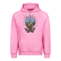 Fuchsia Pink compass with mountain Urban Hoodie - MaliasSmallBusiness