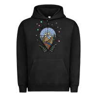 Pigment Black compass with mountain Urban Hoodie - MaliasSmallBusiness