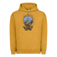 Pigment Peanut Butter compass with mountain Urban Hoodie - MaliasSmallBusiness