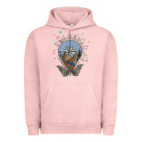 Pigment Salmon compass with mountain Urban Hoodie - MaliasSmallBusiness