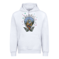 White compass with mountain Urban Hoodie - MaliasSmallBusiness