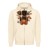 Sandshell baseball afro messy bun Zipper Hoodie - texasbilliewilder