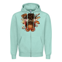 Seafoam baseball afro messy bun Zipper Hoodie - texasbilliewilder