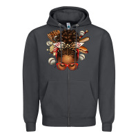 Smoke baseball afro messy bun Zipper Hoodie - texasbilliewilder
