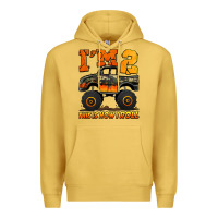 Antique Gold i'm two this is how i roll monster truck birthday Premium Hoodie - Jasminsmagicworld