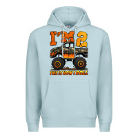 Blue Mist i'm two this is how i roll monster truck birthday Premium Hoodie - Jasminsmagicworld