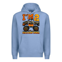 Colony Blue i'm two this is how i roll monster truck birthday Premium Hoodie - Jasminsmagicworld