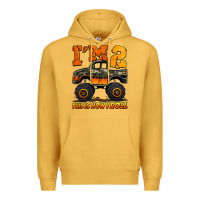 Mustard i'm two this is how i roll monster truck birthday Premium Hoodie - Jasminsmagicworld