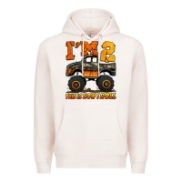 Pale Pink i'm two this is how i roll monster truck birthday Premium Hoodie - Jasminsmagicworld