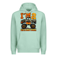 Seafoam i'm two this is how i roll monster truck birthday Premium Hoodie - Jasminsmagicworld