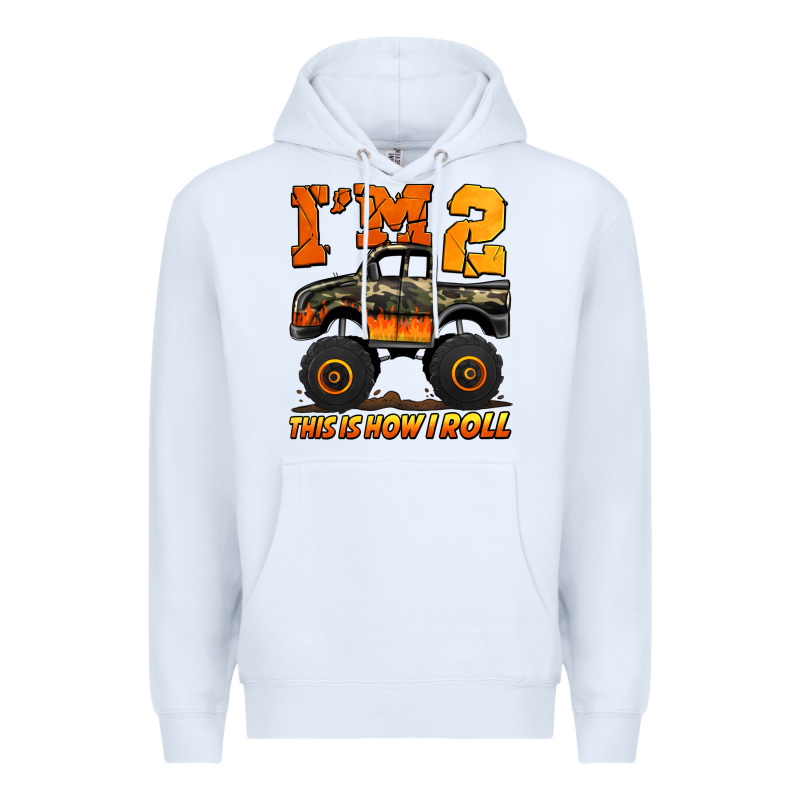 I'm Two This Is How I Roll Monster Truck Birthday Premium Hoodie by Jasminsmagicworld | Teevron