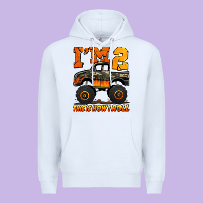 I'm Two This Is How I Roll Monster Truck Birthday Premium Hoodie Designed By Jasminsmagicworld