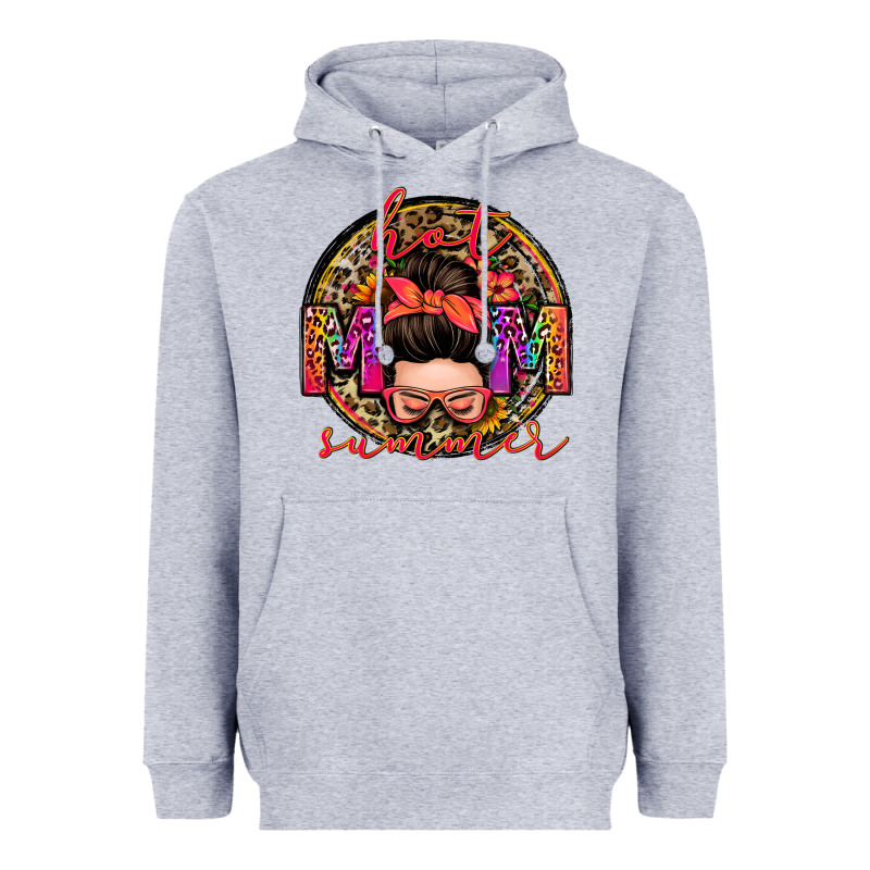 Hot Mom Summer Messy Bun Heavyweight Hoodie by Zillion Design Studio | Teevron