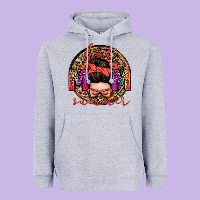 Hot Mom Summer Messy Bun Heavyweight Hoodie Designed By Zillion Design Studio