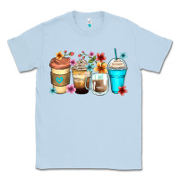 Dusty Blue flowers with coffee Classic Tee - Zillion Design Studio