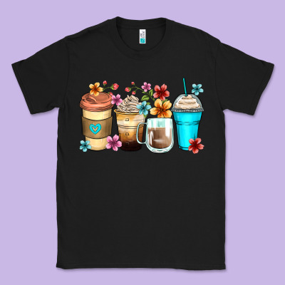 Classic Tee flowers with coffee