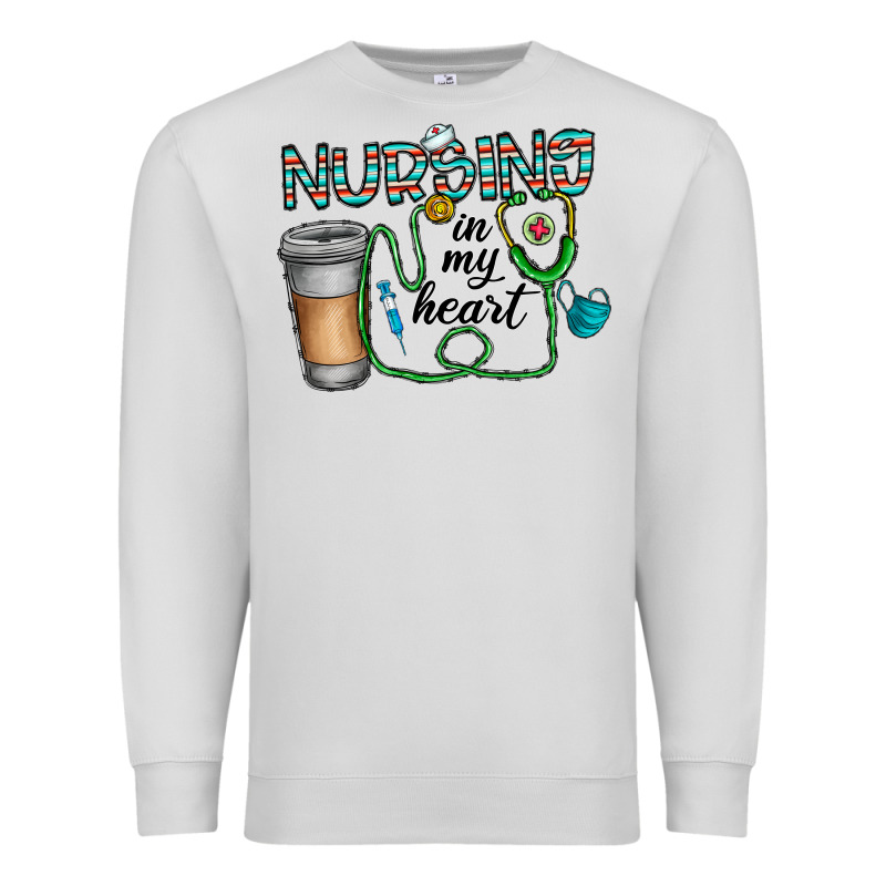 Nursing İn My Heart Premium Sweatshirt by CowhideDigitalArt | Teevron