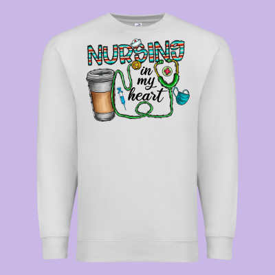 Nursing İn My Heart Premium Sweatshirt Designed By Cowhidedigitalart