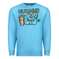 Ocean Blue nursing İn my heart Premium Sweatshirt - CowhideDigitalArt