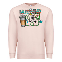 Pale Pink nursing İn my heart Premium Sweatshirt - CowhideDigitalArt