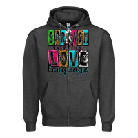 Charcoal Heather sarcasm is my love language Zipper Hoodie - Zillion Design Studio