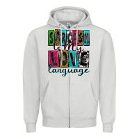 Dove Grey sarcasm is my love language Zipper Hoodie - Zillion Design Studio