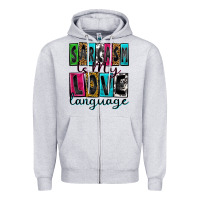 Heather Grey sarcasm is my love language Zipper Hoodie - Zillion Design Studio