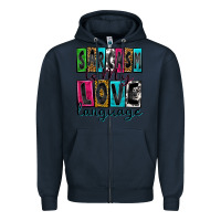 Navy sarcasm is my love language Zipper Hoodie - Zillion Design Studio