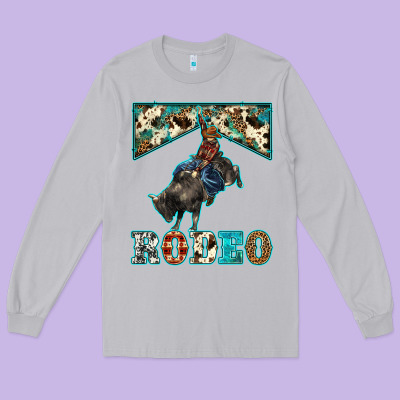 Western Rodeo Bullfighter Long Sleeve Tee Designed By Barkaloodesign
