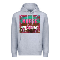 Heather Grey western nurse life needle Premium Hoodie - BarkalooDesign