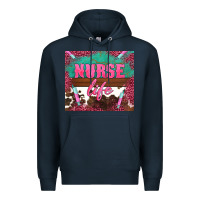 Navy western nurse life needle Premium Hoodie - BarkalooDesign