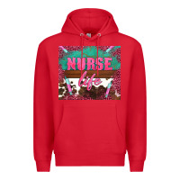 Red western nurse life needle Premium Hoodie - BarkalooDesign