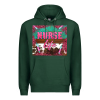 Sports Green western nurse life needle Premium Hoodie - BarkalooDesign
