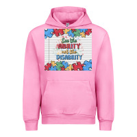 Fuchsia Pink see the ability not the disability Urban Hoodie - MaliasSmallBusiness