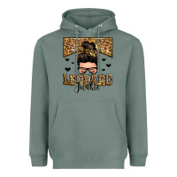 Leopard Junkie Messy Bun Heavyweight Hoodie | Teevron