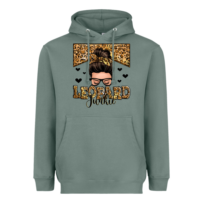 Leopard Junkie Messy Bun Heavyweight Hoodie by Zillion Design Studio | Teevron