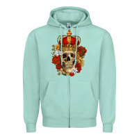 Seafoam Skull King Zipper Hoodie - RanaPortraitStore