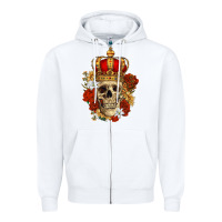 White Skull King Zipper Hoodie - RanaPortraitStore