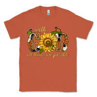 Copper With god all things are possible with sunflower Classic Tee - texasbilliewilder