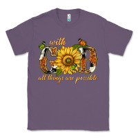 Lavender With god all things are possible with sunflower Classic Tee - texasbilliewilder