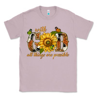 Lilac With god all things are possible with sunflower Classic Tee - texasbilliewilder