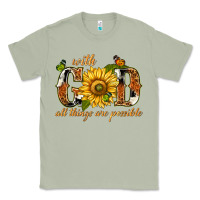 Matcha With god all things are possible with sunflower Classic Tee - texasbilliewilder