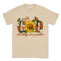 Mushroom With god all things are possible with sunflower Classic Tee - texasbilliewilder