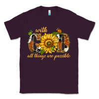 Plum With god all things are possible with sunflower Classic Tee - texasbilliewilder
