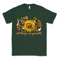 Sports Green With god all things are possible with sunflower Classic Tee - texasbilliewilder