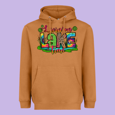 Living On Lake Time Heavyweight Hoodie Designed By Zillion Design Studio