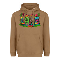 Toasted Coconut living on lake time Heavyweight Hoodie - Zillion Design Studio