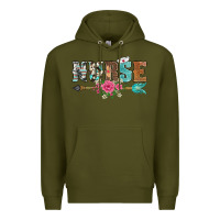 Army Green western nurse arrow floral Premium Hoodie - BarkalooDesign
