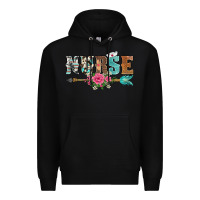 Black western nurse arrow floral Premium Hoodie - BarkalooDesign