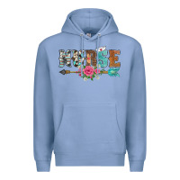 Colony Blue western nurse arrow floral Premium Hoodie - BarkalooDesign
